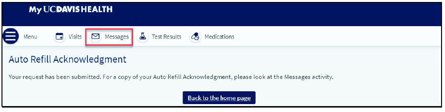 Auto Refill Acknowledgement