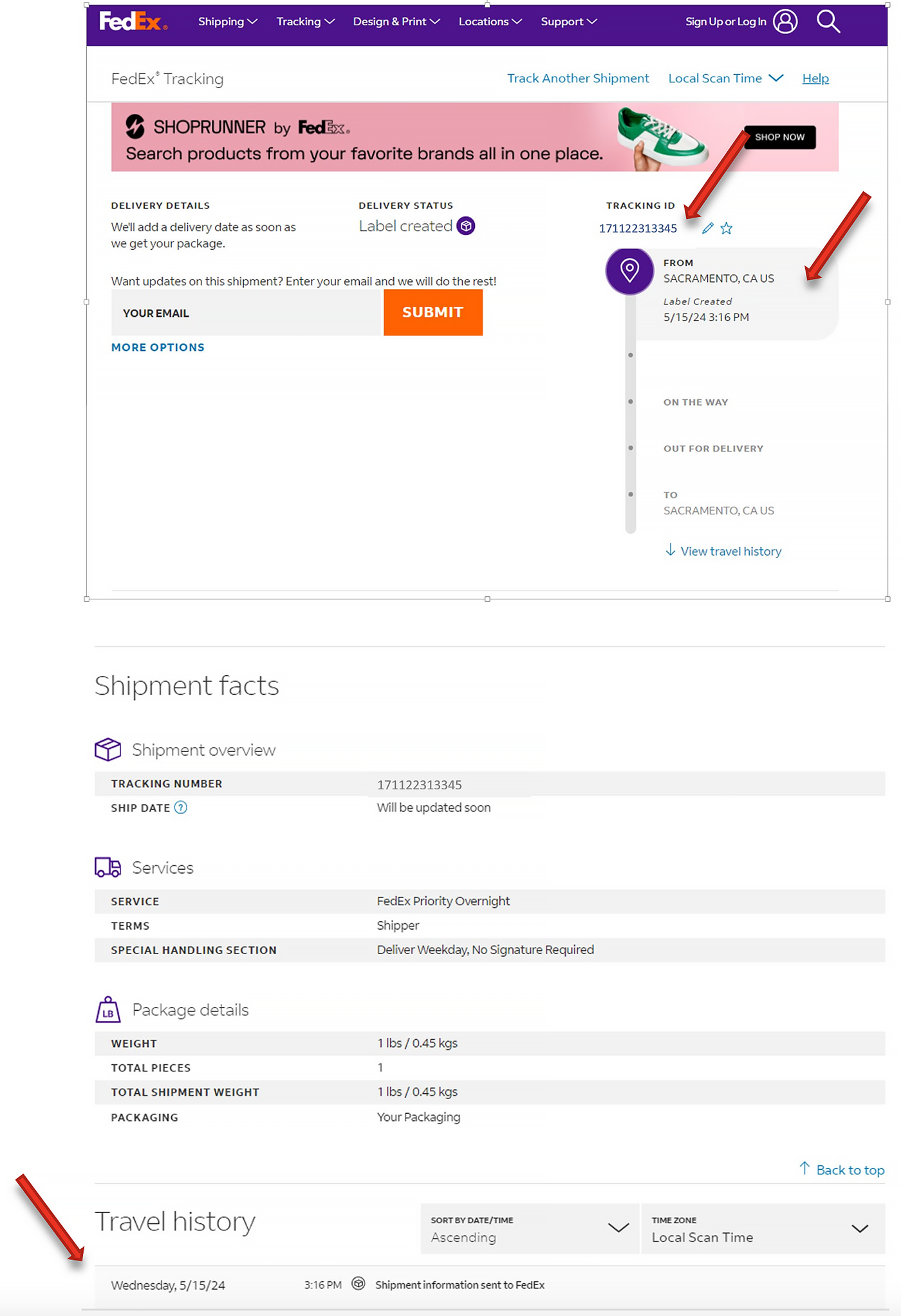 load and display tracking updates