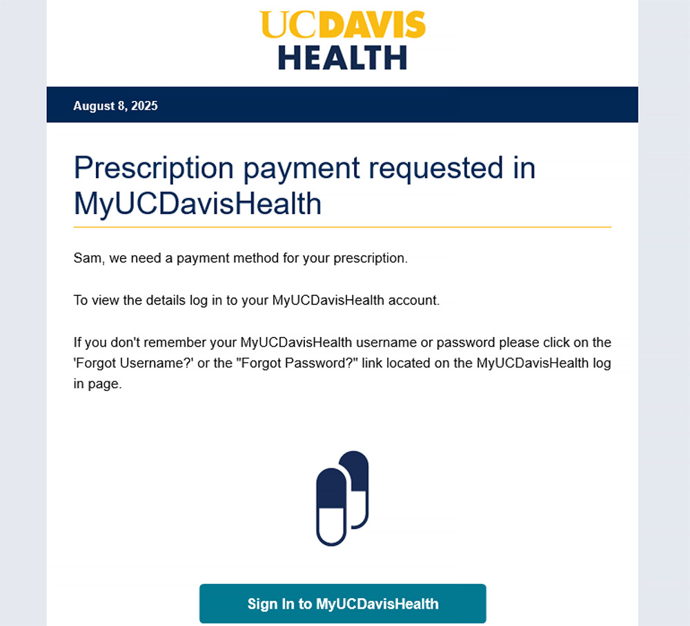 Example of Email Notification