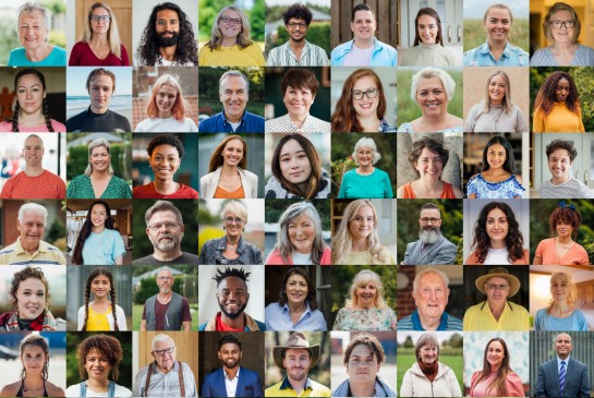 A collage of portraits