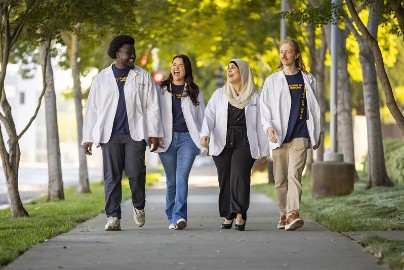 Medical students smiling