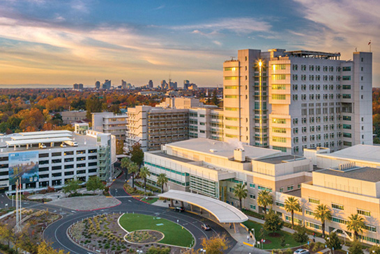 UC Davis Medical Center aerial photo of the health complex