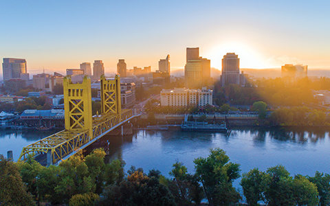 Aerial photo of downtown Sacramento