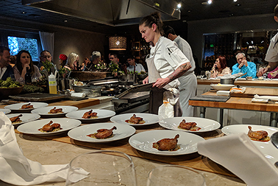 Restaurant with cook working