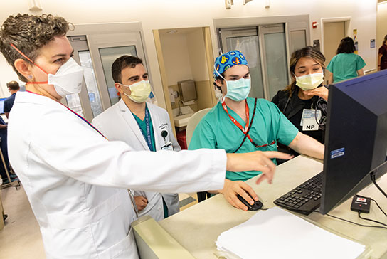 Medical students being trained at UC Davis Medical Center