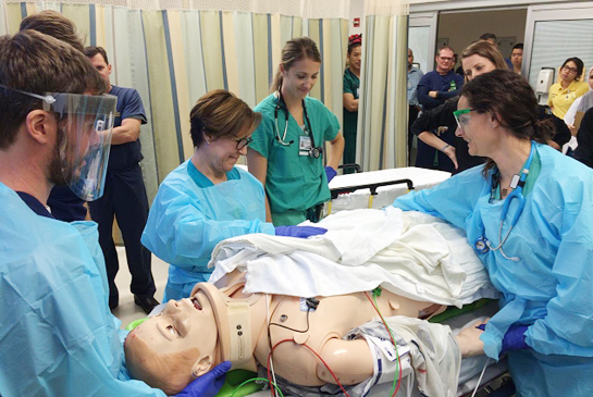 A simulated trama event.