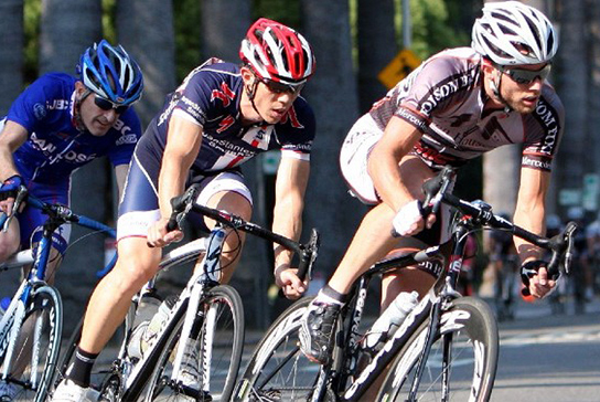 Cyclists racing