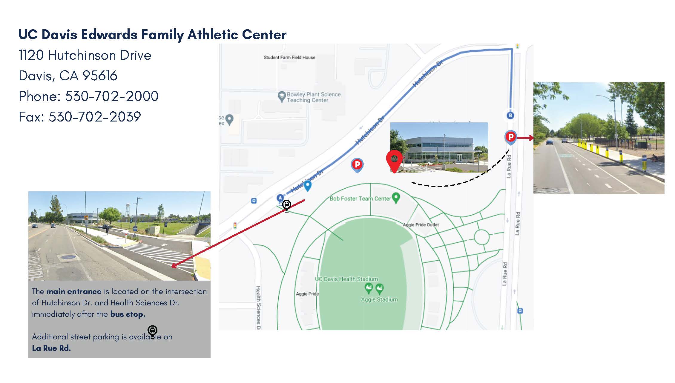 Sports Medicine parking location and entrance.