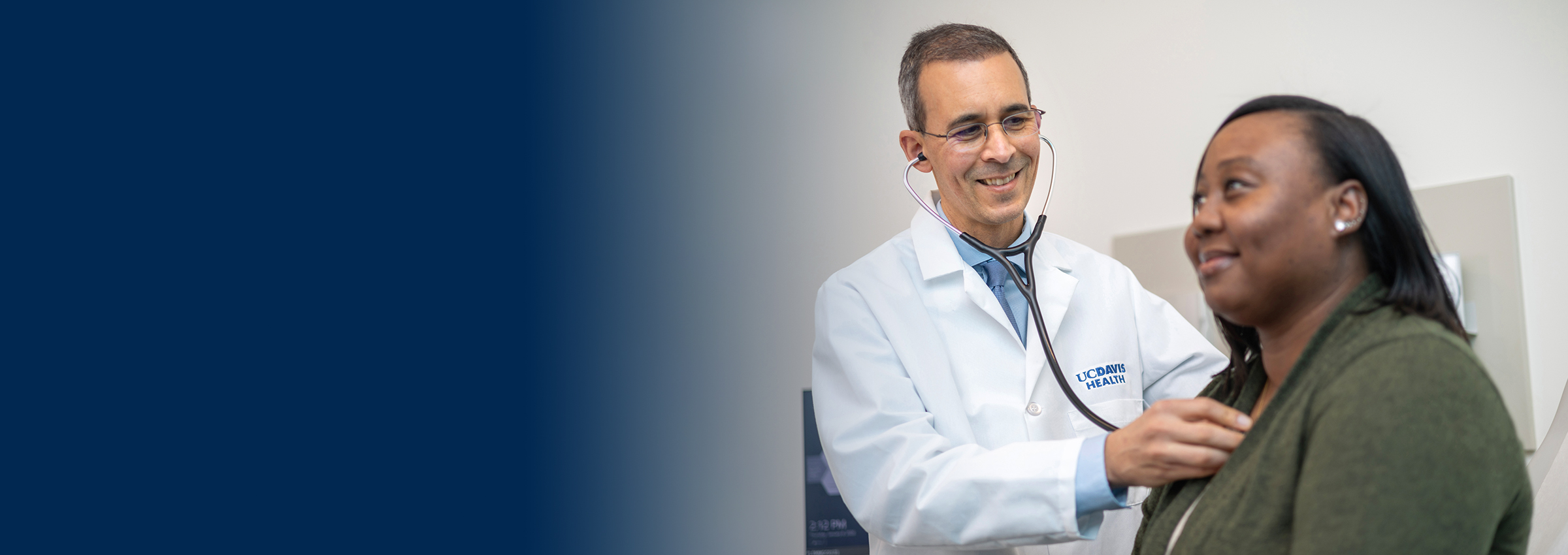 Primary care doctor examining patient