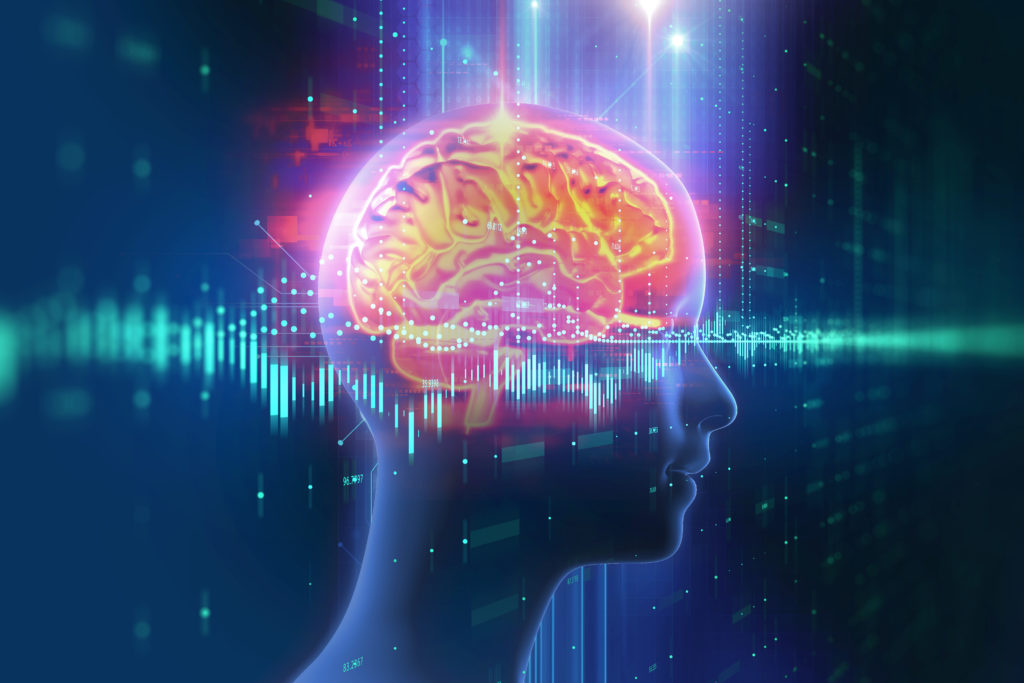 Colorful futuristic brain