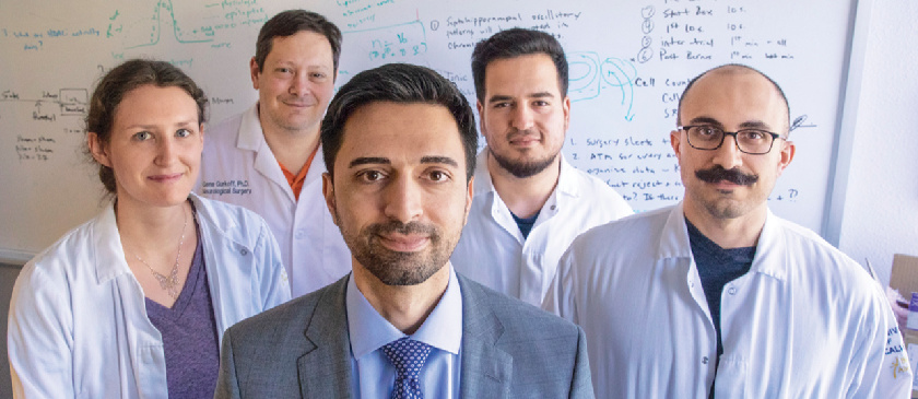 scientists in front of a white board