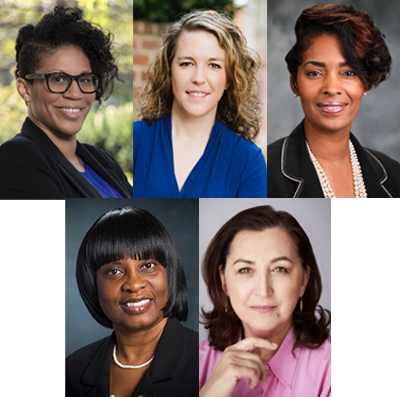 Dawn Bounds, Jessica Keim-Malpass, Schenita Randolph, Martha Dawson and Barbara Glickstein were inducted as American Academy of Nursing fellows. (C) All rights reserved. UC Davis Regents.