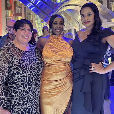 Betty Irene Moore Fellows Rachel DiFazio, Lenette Jones and Kimberly Souffront at the American Academy of Nursing conference (c) UC Regents. All rights reserved.