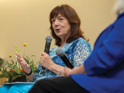 Susan C. Reinhard discusses how nurses can exert influence, changing the health care landscape for the better during Convocation 2023. (c) UC Regents. All rights reserved.