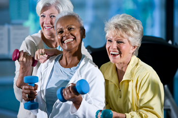 women lifting weights