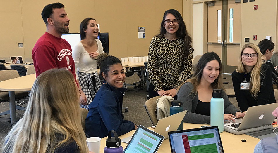 students discussing food as medicine