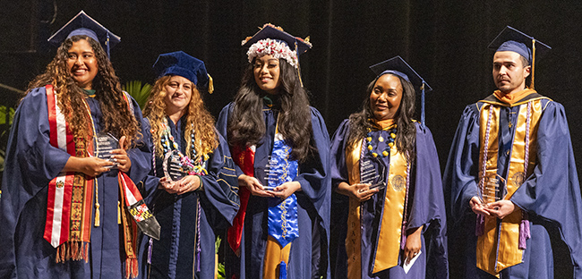 From left, Val Torrico, Marla Shauer, Mary Anjielen Artille, Chaulette Palafox and Santiago Garcia III