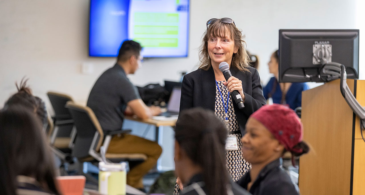 Student lecture in Betty Irene Moore Hall