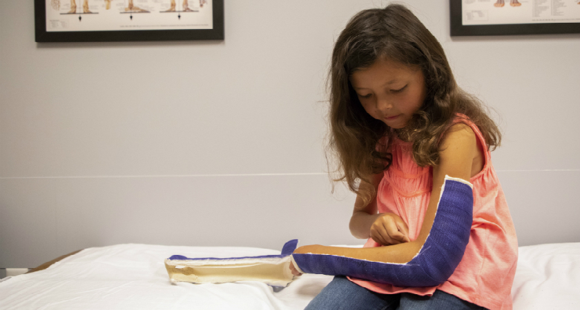 Pediatric Patient getting cast removed