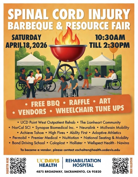 Spinal cord injury resource fair event flyer