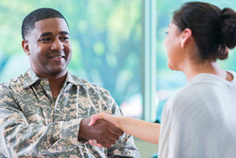 adult vet getting a consult, stock image