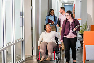 young woman in wheelchair stock