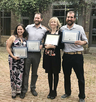 Pictured from left to right: UC Davis Health faculty Dr. Sarah Medeiros, Dr. Michael Schick, Dr. Colleen Sweeney and Dr. Ian Julie. (c) UC Regents. All rights reserved.