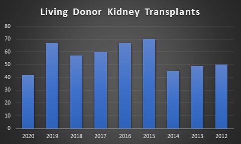 Living Donor Kidney Transplants year-over-year