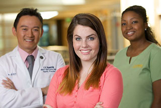 Patient with doctor and nurse