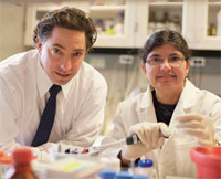 PHOTO — Richard Bold, left, with researcher Subbulakshmi Virudachalam. Copyright 2009 UC Regents.