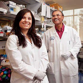 Angela Echeverri-Lombre and her mentor Kumaresan Pappanaicken