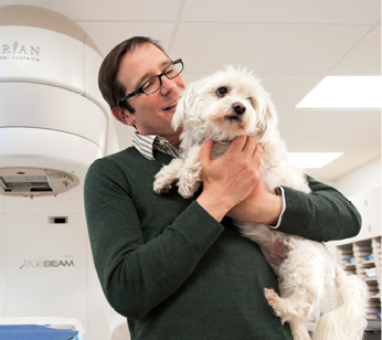 Michael Kent with canine patient