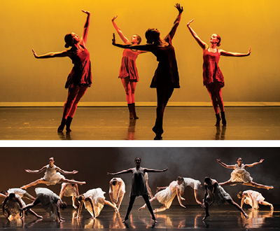 Dancers on stage during 'Reslilience' performance