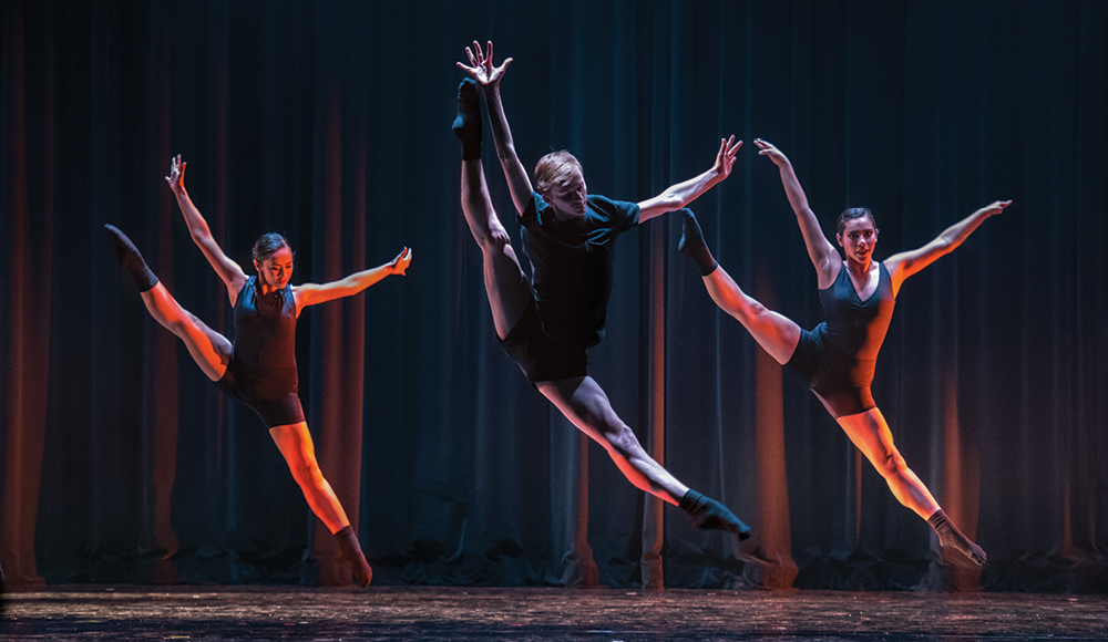 Dancers on stage during 'Reslilience' performance