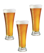 three glasses of beer