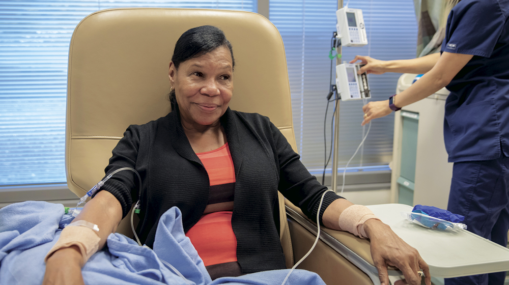 Gracie Smith receiving chemotherapy