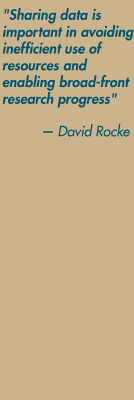 "Sharing data is important in avoiding inefficient use of resources and enabling broad-front research progress" — David Rocke