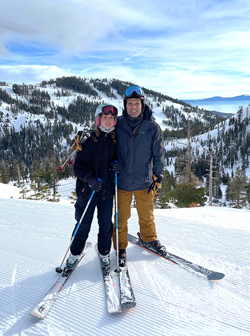 Jason Stokes is 
back to skiing 
with his daughter 
Alex Stokes