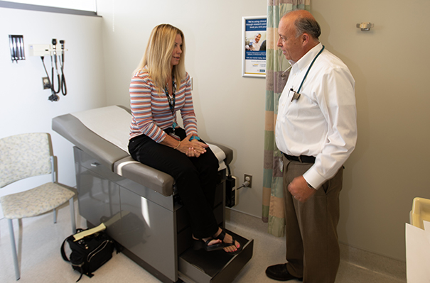 Karin Sanders Sanders with Dr. Tuscano at her checkup.