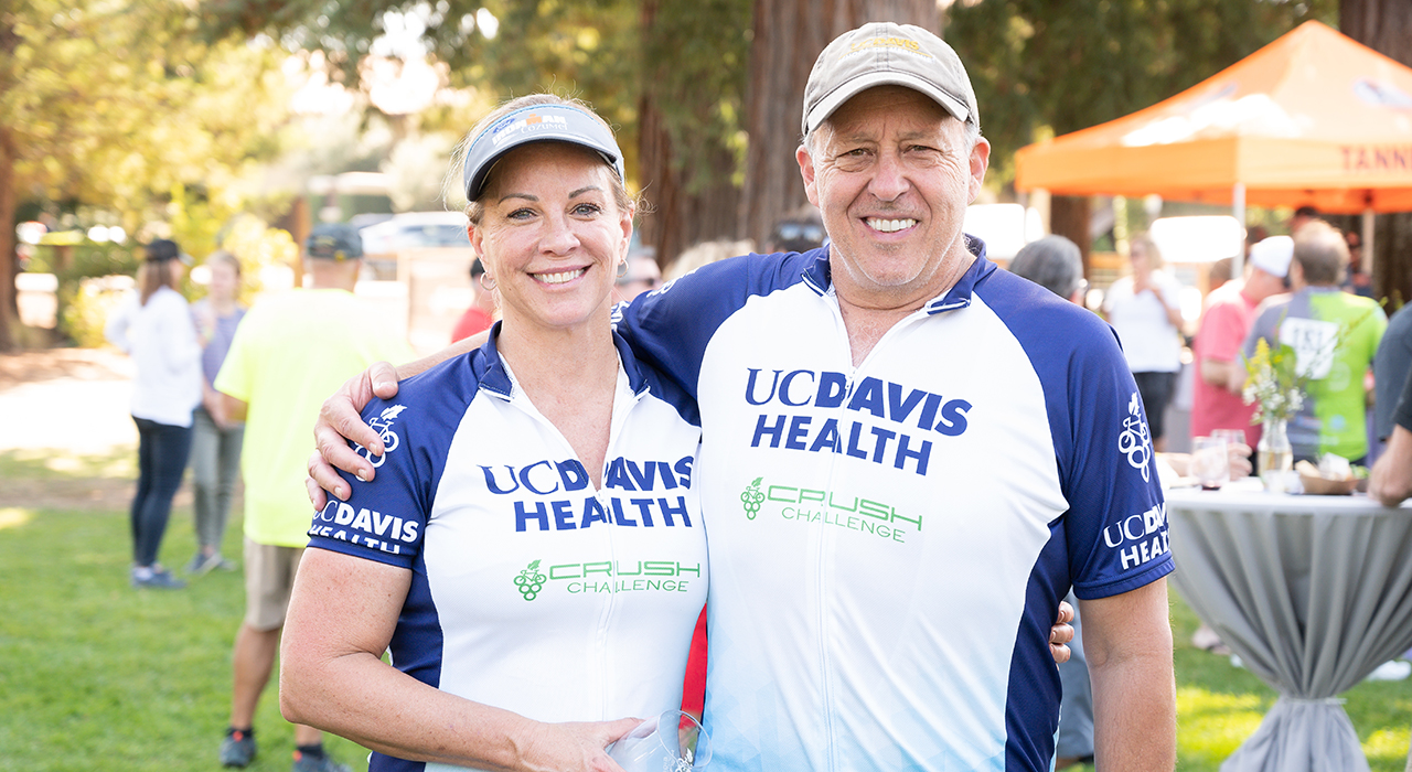 Crush Challenge participants Karin Sanders and oncologist Joe Tuscano