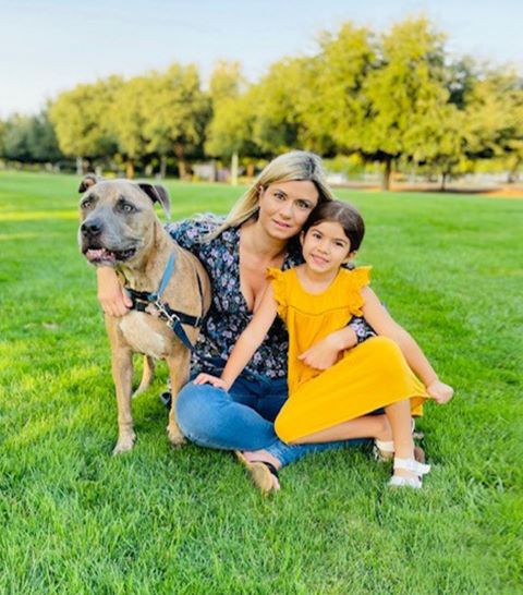 Tyson and owner Brianna Fizulic and her daughter Sophia